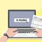 Banner Lapor Pajak dengan E-Filing (Liputan6.com/Triyasni)