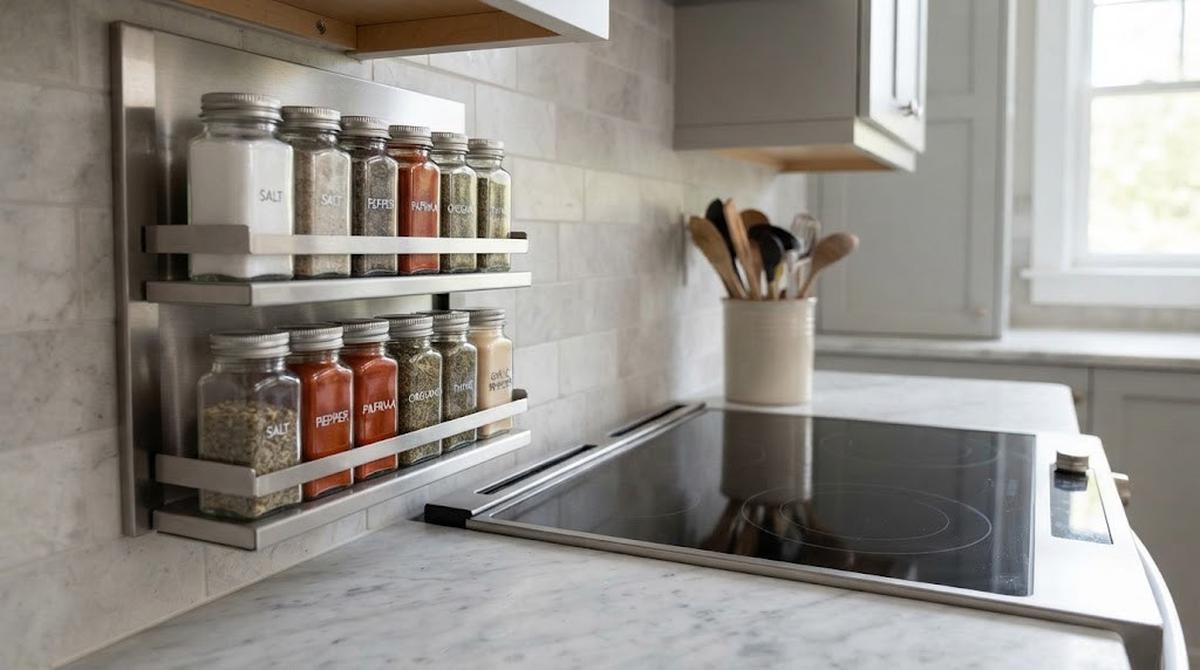 Cara Menata Botol Bumbu di  Dapur Sempit agar Mudah Diambil