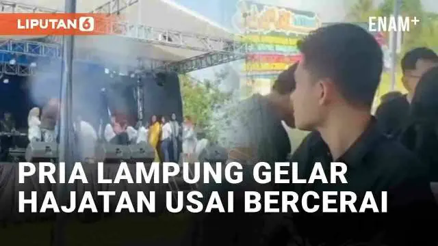 Hajatan biasanya digelar sebagai rasa syukur seperti pernikahan maupun kelahiran. Namun bagi pria asal Gadingrejo, Pringsewu, Lampung ini, perceraian tak luput dirayakan. Pria tersebut menggelar hajatan perceraian dengan panggung megah, seakan sepert...