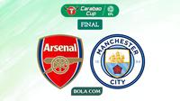Arsenal Vs Manchester City - final Piala Carabao. (Bola.com/Wiwig Prayugi)