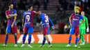Skor imbang 1-1 tersebut akhirnya bertahan hingga peluit panjang akhir pertandingan dibunyikan. Tambahan satu poin Barcelona membuatnya tak beranjak dari papan tengah klasemen sementara Liga Spanyol 2021/2022. (AFP/Pau Barrena)