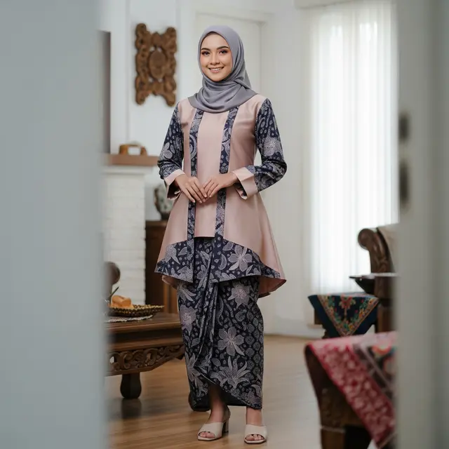 Model Batik Wanita untuk Lebaran (Image by Gemini AI)
