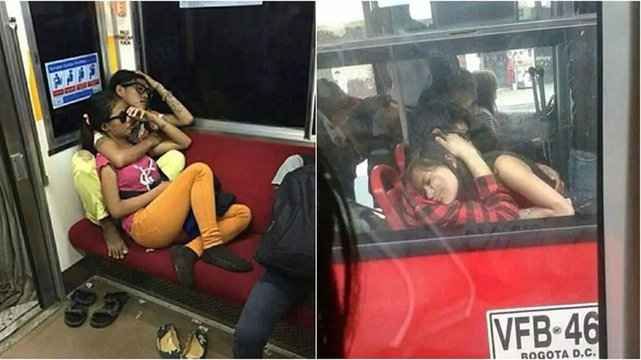5 Potret Kocak Orang Pacaran di Angkutan Umum, Serasa Dunia Milik Berdua