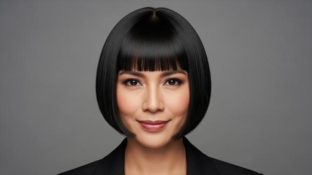 Blunt Bob dengan Poni