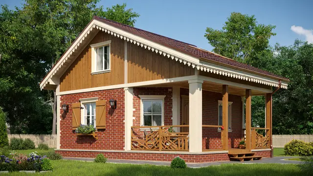 Model Rumah Kecil Tapi Cantik 5x7 Meter dari Bata Ekspos dan Kayu/Ilustrasi AI