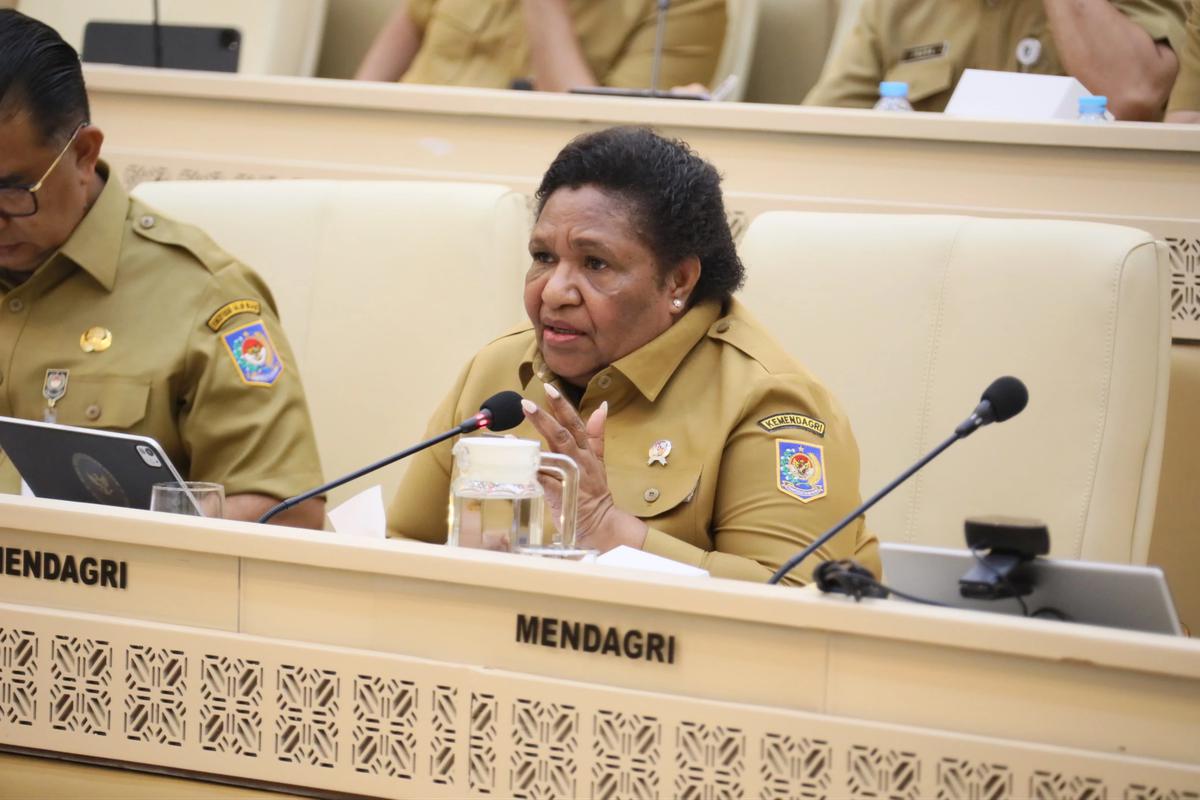 Wamendagri Ribka Haluk saat RDP bersama Komisi II DPR RI