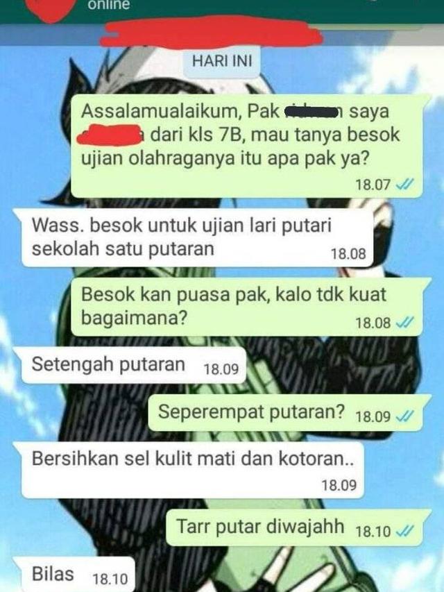 Chat Kocak Guru dan Murid Ini Bikin Tepuk Jidat