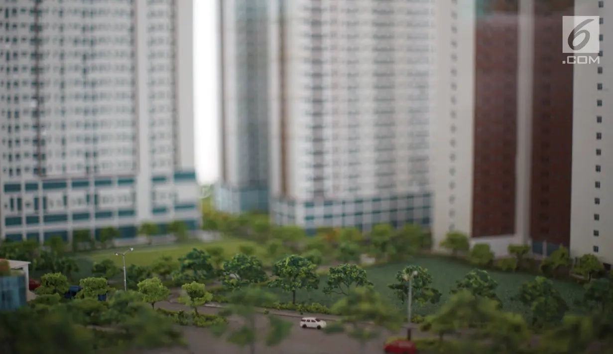 Maket unit rumah susun milik (rusunami) Tower Samawa Klapa Village, Jakarta Timur, Selasa (3/9/2019). Program Samawa Rumah DP 0 Rupiah Klapa Village tersedia dalam 3 tipe, mulai dari tipe studio dengan luas 21m2 hingga 35m2 untuk tipe dua kamar tidur. (Liputan6.com/Immanuel Antonius)