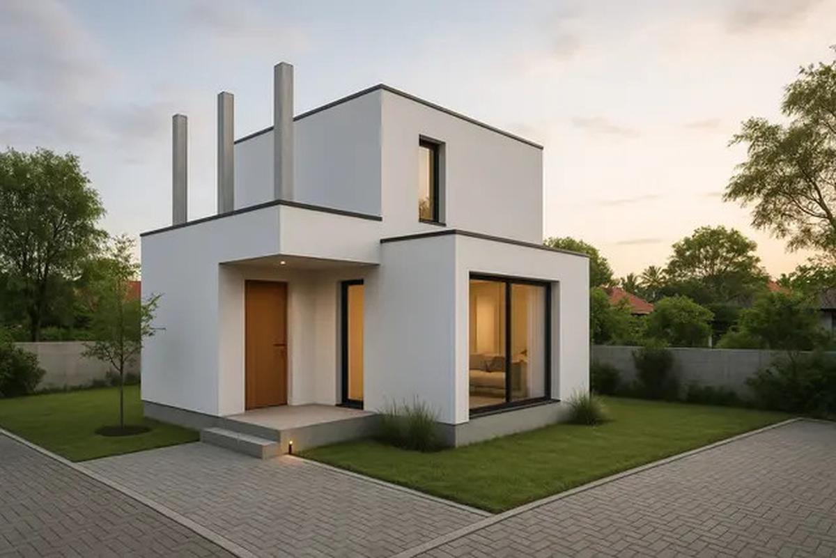 10 Gambar Rumah Sederhana 8x8 2025 Konsep Minimalis Modern, Punya Bentuk Cantik dan Nyaman Ditempati