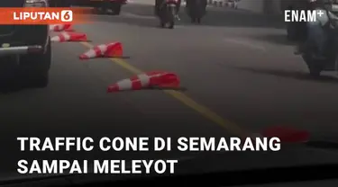 Beredar sebuah video terkait panasnya kota Semarang di sosial media (23/08/2023). Tampak traffic cone meleyot di jalan sekitar Simpang Akademi Kepolisian