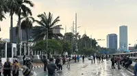 Demo 28 Agustus di Gedung DPR/MPR. (Liputan6.com/Ady)