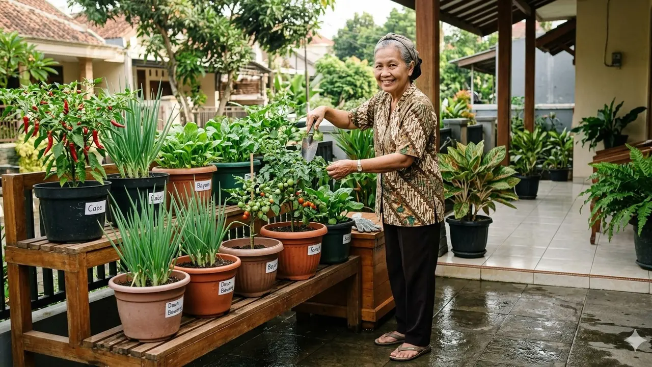 Kebun Sayur untuk Lansia Usia 60 Tahun (Foto: Gemini AI)