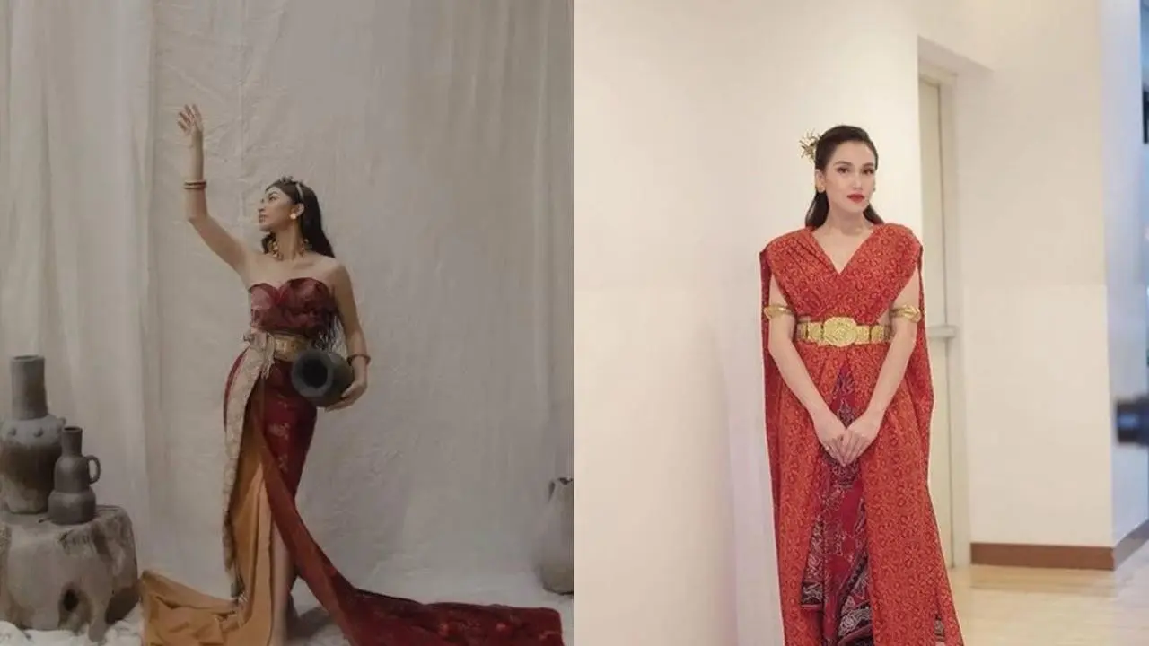 Pesona Selebriti Tanah Air Berbalut Wastra Indonesia (Instagram/@arieltatum & @ayutingting92)