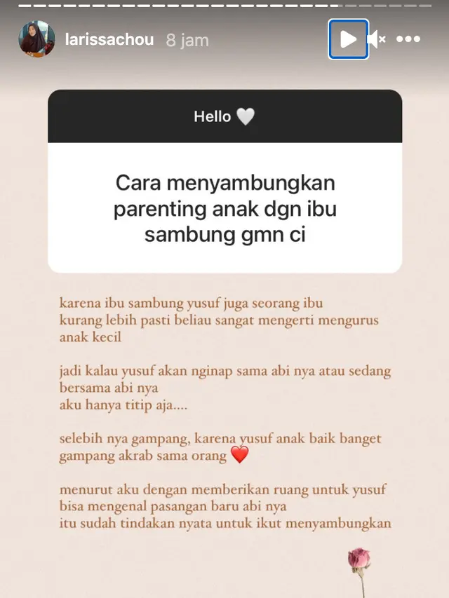 Unggahan Larissa Chou. (Foto: Instagram @larissachou)