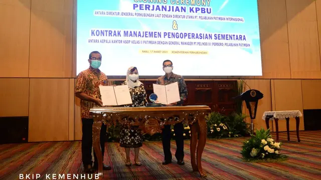 Pengelolaan Pelabuhan Patimban yang terletak di Subang, Jawa Barat resmi dilakukan oleh PT Pelabuhan Patimban Internasional (PT. PPI) dengan skema Kerja Sama Pemerintah Dengan Badan Usaha (KPBU). (Dok Kemenhub)
