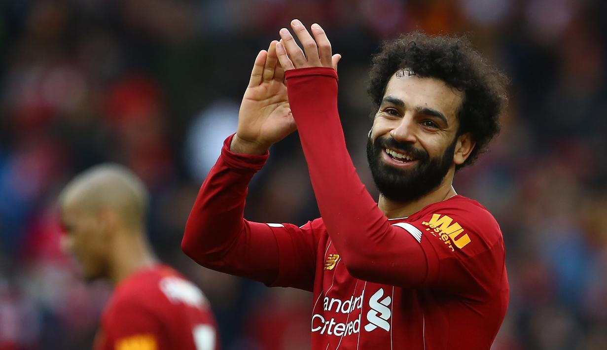 4. Mohamed Salah - Mohamed Salah adalah satu di antara pemain yang berhasil menorehkan quattrick di Premier League. Salah mengukir pencapaian tersebut ketika Liverpool bertemu Watford pada Maret 2018. (AFP/Geoff Caddick)