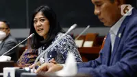 Ketua Komisi I DPR RI Meutya Hafid saat menggelar konferensi pers mengenai permasalahan Israel di Kompleks Parlemen, Jakarta, Selasa (30/6/2020). Komisi I DPR menyampaikan sikapnya terkait rencana aneksasi Israel terhadap wilayah Tepi Barat, Palestina mulai 1 Juli 2020. (Liputan6.com/Johan Tallo)