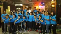 Timnas Futsal Indonesia putri berfoto dalam pelepasan menuju Kejuaraan Futsal AFC Wanita 2018 yang akan digelar di Thailand, 2-12 Mei 2018. (Istimewa)