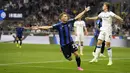 Tiga gol Inter Milan dicetak Romelu Lukaku, Nicolo Barella serta Lautaro Martinez, yang dibalas Atalanta melalui gol Mario Pasalic dan Luis Muriel. (AP Photo/Antonio Calanni)