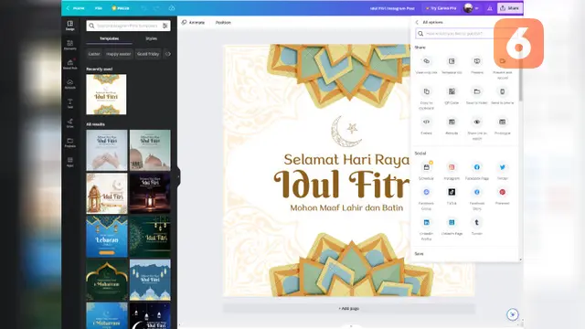 Cara Membuat Kartu Ucapan Idul Fitri di Canva