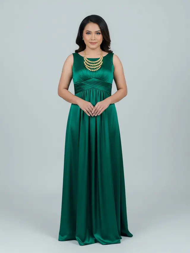 Model Baju Bridesmaid Emerald Green Empire Waist