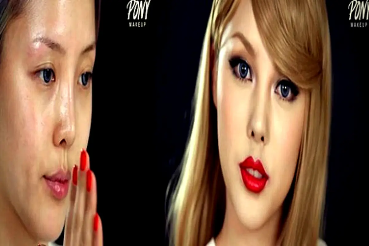 Berbekal Alat Rias, Blogger Cantik Berubah Jadi Taylor Swift