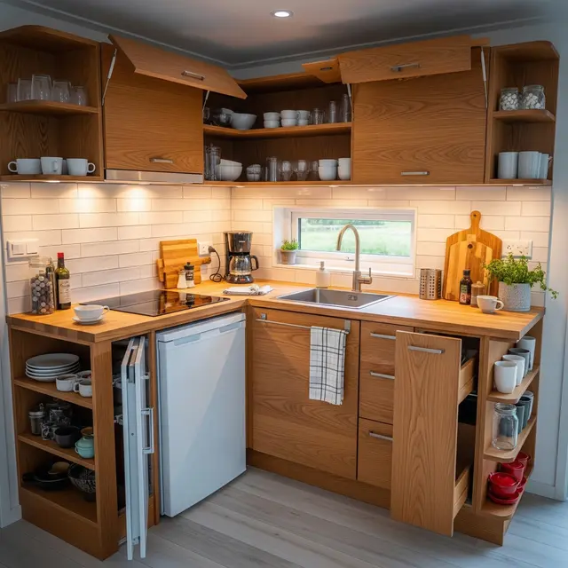 Desain Dapur 2x2 Bentuk L (AI Generated)
