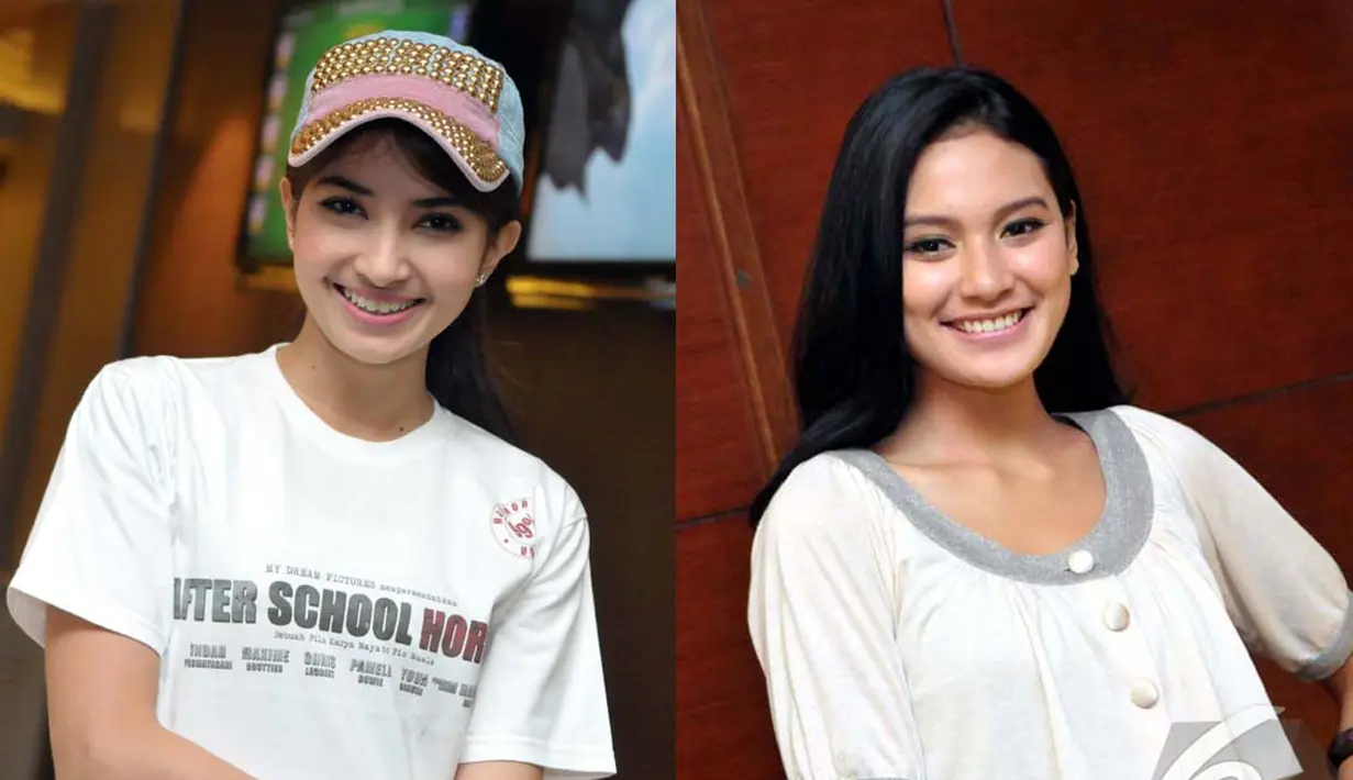 Fiona Fachru Nisa dan Indah Permatasari keduanya adalah pemain film horor ‘After School’ (Liputan6.com/Panji Diksana).