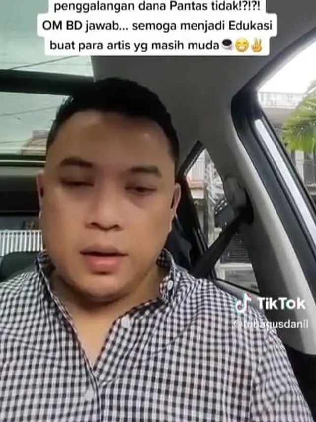 Unggahan Tubagus Danil soal open donasi yang sempat dilakukan istri Indra Bekti. (Foto: Dok. TikTok @tubagusdanil)