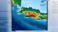 Gempa bumi Cianjur, Jawa Barat, Senin, 17 Juni 2024 pukul 18:21:53 WIB. (BMKG)