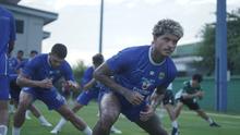 Pemain anyar Persib Bandung, Ramon Tanque, saat menjalani sesi latihan. (Bola.com/Erwin Snaz)