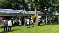 Presiden Prabowo Subianto menggelar open house lebaran atau acara Gelar Griya di Istana Merdeka, Jakarta. (Nanda Perdana Putra).