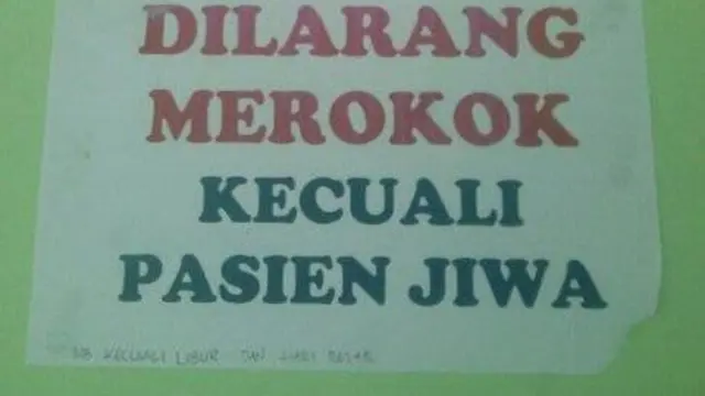 6 Tulisan Dilarang Merokok Ini Nyeleneh, Bikin Ngakak