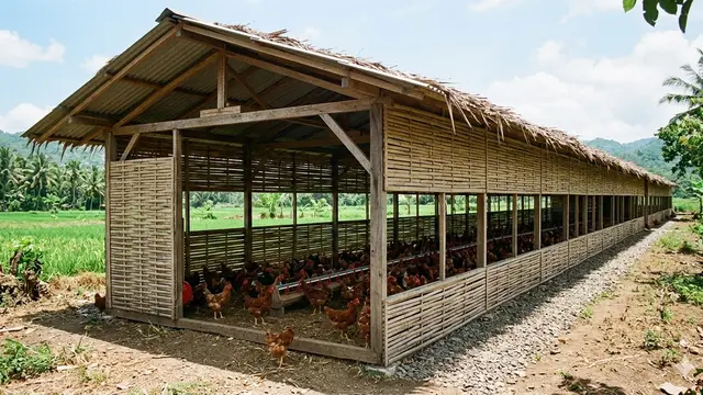 Desain Kandang Ayam dengan Ventilasi Alami (Foto: Gemini AI)