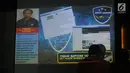 Layar monitor menampilkan foto salah satu tersangka kejahatan siber saat rilis di Jakarta, Rabu (21/2). Ada 18 tersangka yang ditahan, 8 dari Jabar, 4 Jakarta, 1 Banten, 1 Bandung, 1 Lampung, 1 Jaktim, dan 2 Sumut. (Liputan6.com/Helmi Fithriansyah)
