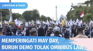 Setelah terbentur cuti bersama Idul Fitri, 2 pekan usai peringatan Hari Buruh Sedunia atau May Day, ratusan buruh di Bandung, Jakarta, dan Makassar gelar unjuk rasa. Tuntutan yang diajukan terkait kenaikan upah minimum dan menolak penerapan UU Cipta ...