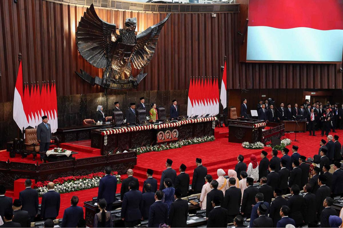 FOTO: Prabowo Tiba di Gedung Nusantara Jelang Pidato Kenegaraan