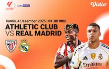Nonton Siaran Langsung La Liga 2025/26: Athletic Club vs Real Madrid, Eksklusif di Vidio