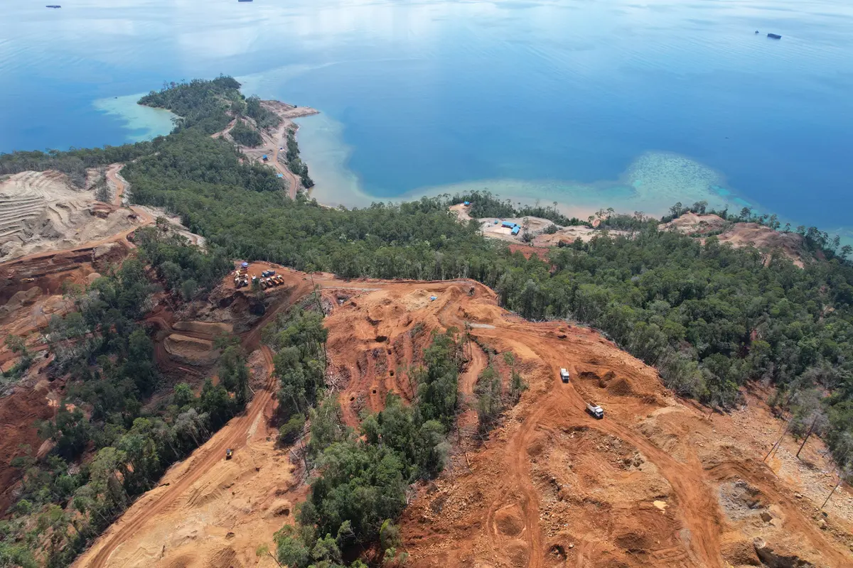 Perusahaan tambang melakukan eksploitasi hutan di Konawe Utara.(Liputan6.com/Ahmad Akbar Fua)