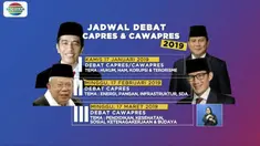 Debat pertama calon presiden dan wakil presiden akan berlangsung pada 17 januari yang akan disiarkan langsung oleh Indosiar.