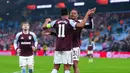Dengan kemenangan ini, tim yang dilatih Unai Emery unggul agregat 3-0 atas wakil Prancis tersebut dan memastikan satu tiket perempat final Liga Europa. (David Davies/PA via AP)