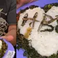 Viral suami beri kejutan istri yang ulang tahun dengan nasi dan sayur lauk teri (sumber: TikTok/diny_dnk)