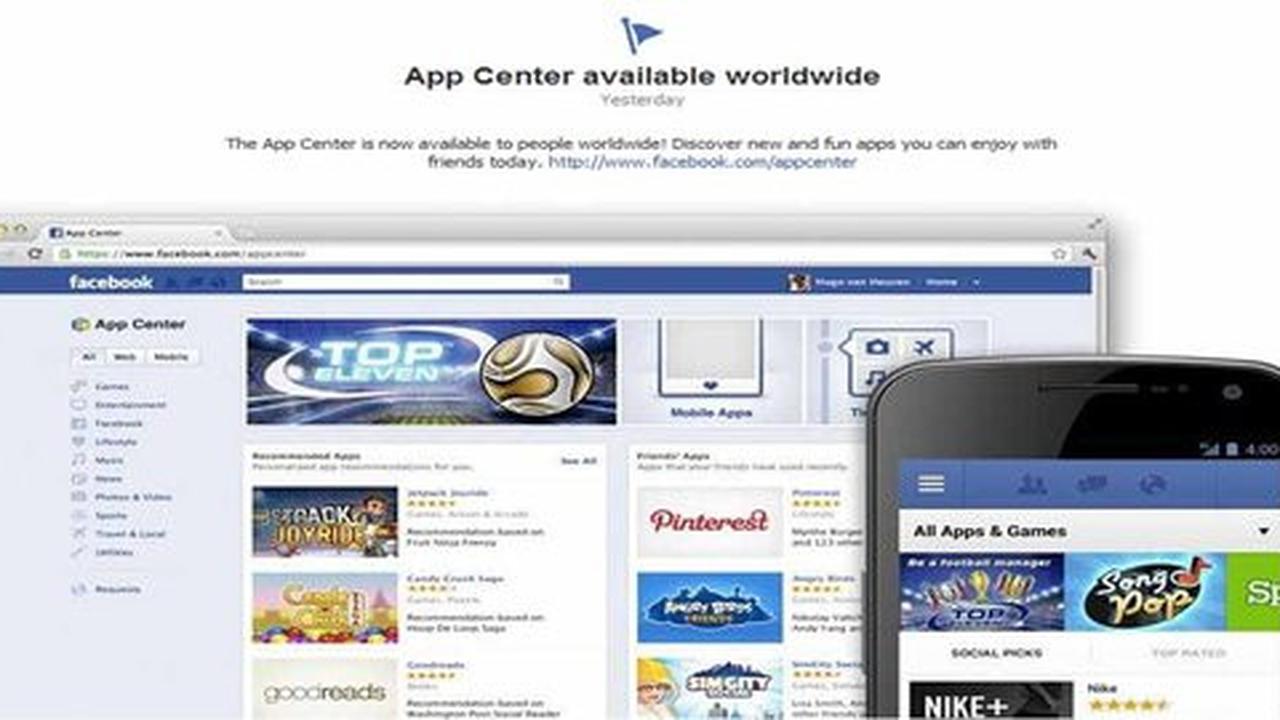 Facebook App Center dan fitur lain