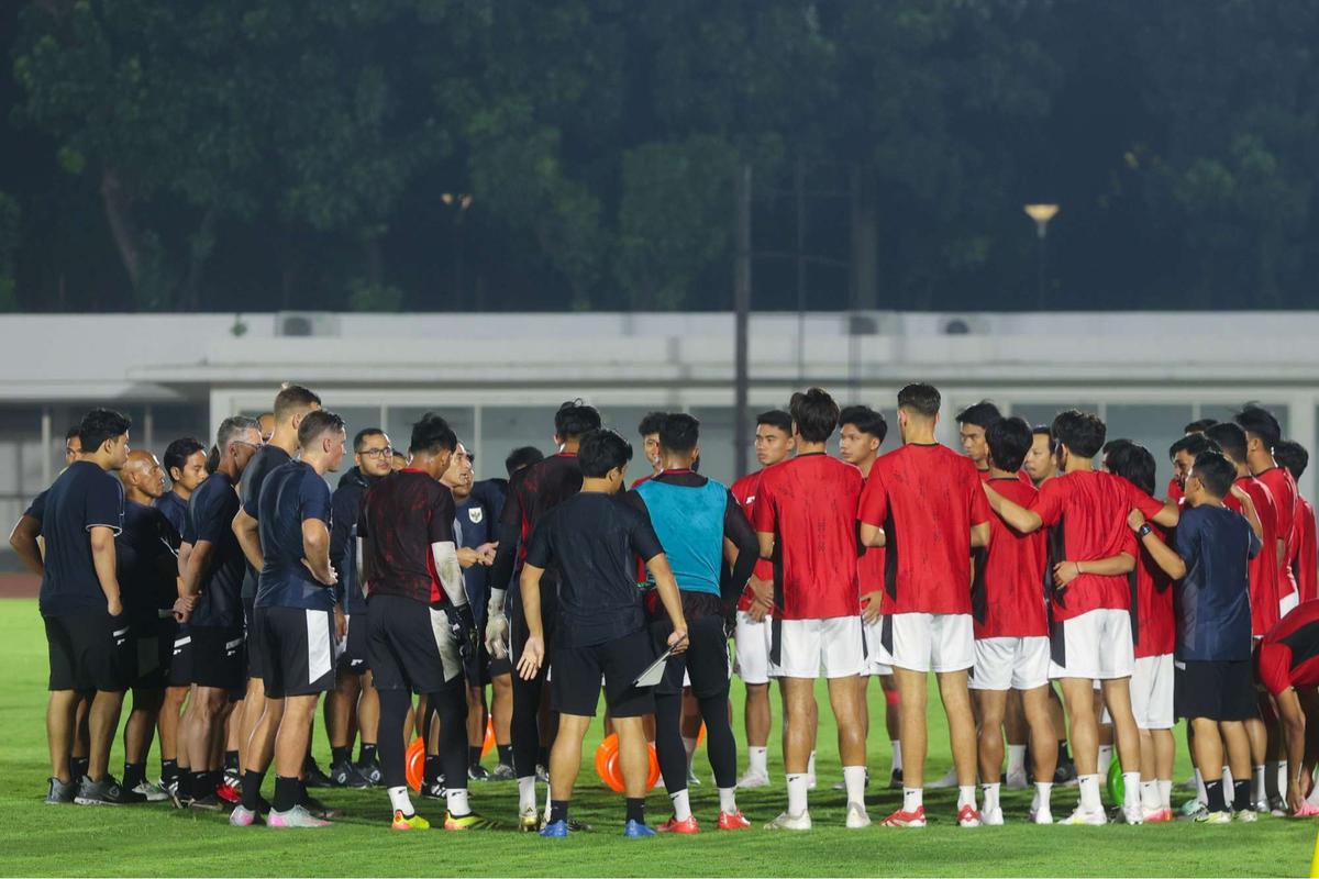 Latihan Timnas Indonesia U-23 jelang hadapi Filipina di Piala AFF U-23