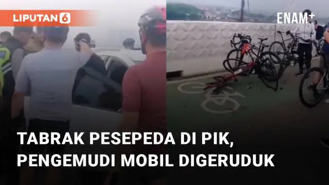 Rombongan pesepeda ditabrak oleh seorang pengendara mobil mengundang perhatian