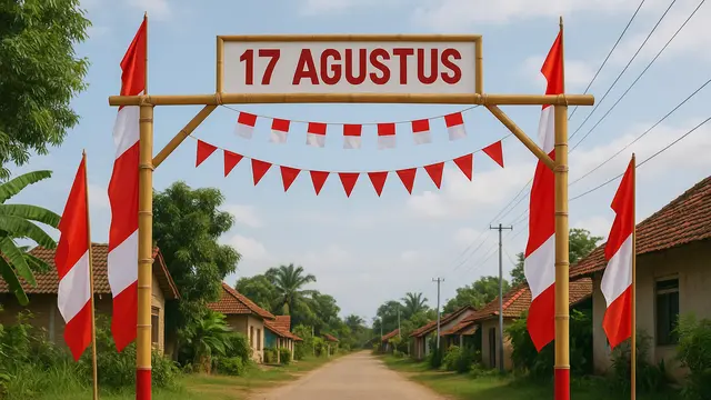 Model Gapura 17 Agustus Dari Bambu Simple/Ilustrasi gambar oleh AI