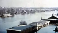 Kota Hamburg, Jerman yang dilanda banjir di Wilhelmsburg pada 16 Februari 1962. (Environment &amp; Society Portal)