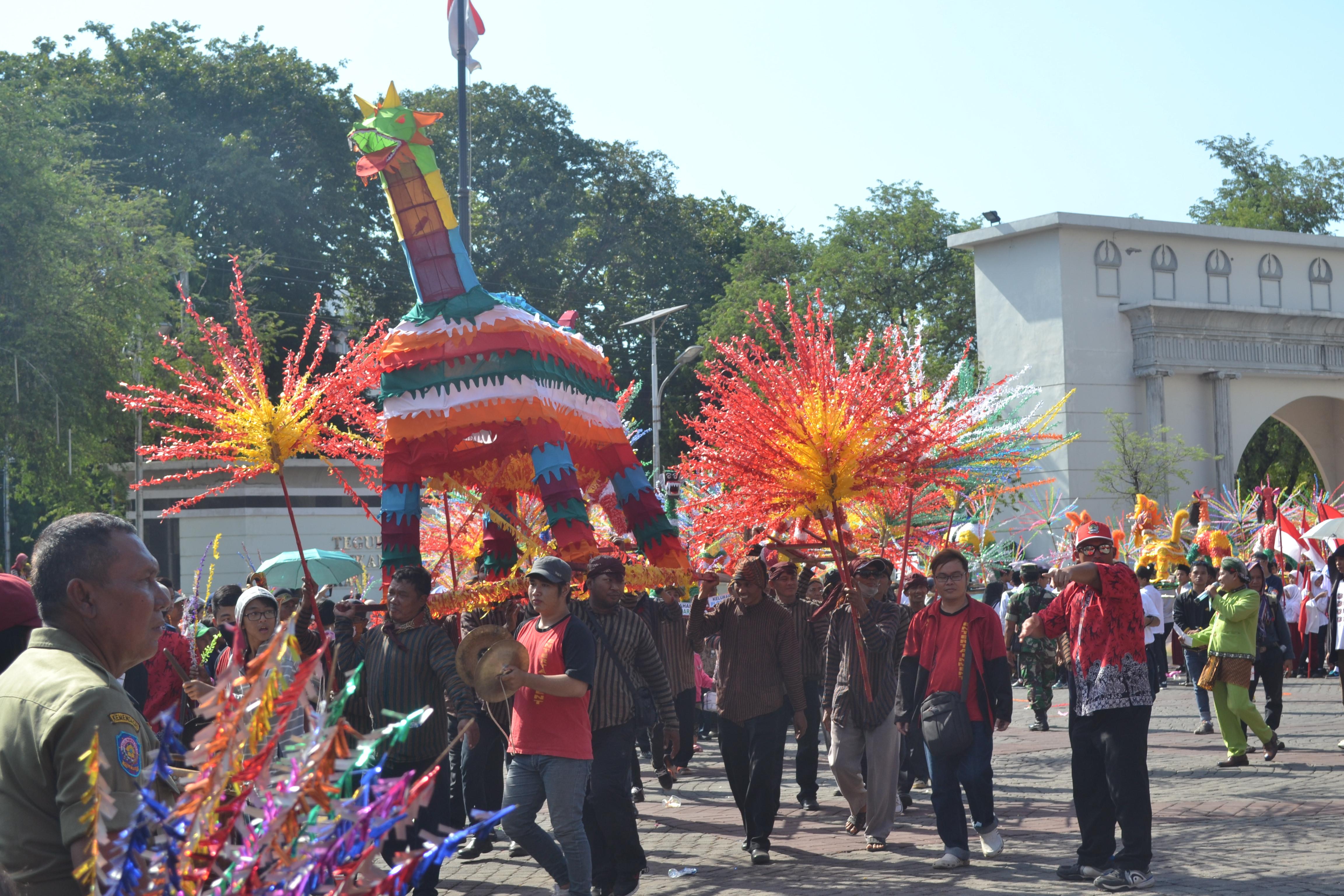 Penampakan binatang imajinatif Warak dengan tampilan yang unyu. (foto : Liputan6.com / Felek Wahyu)