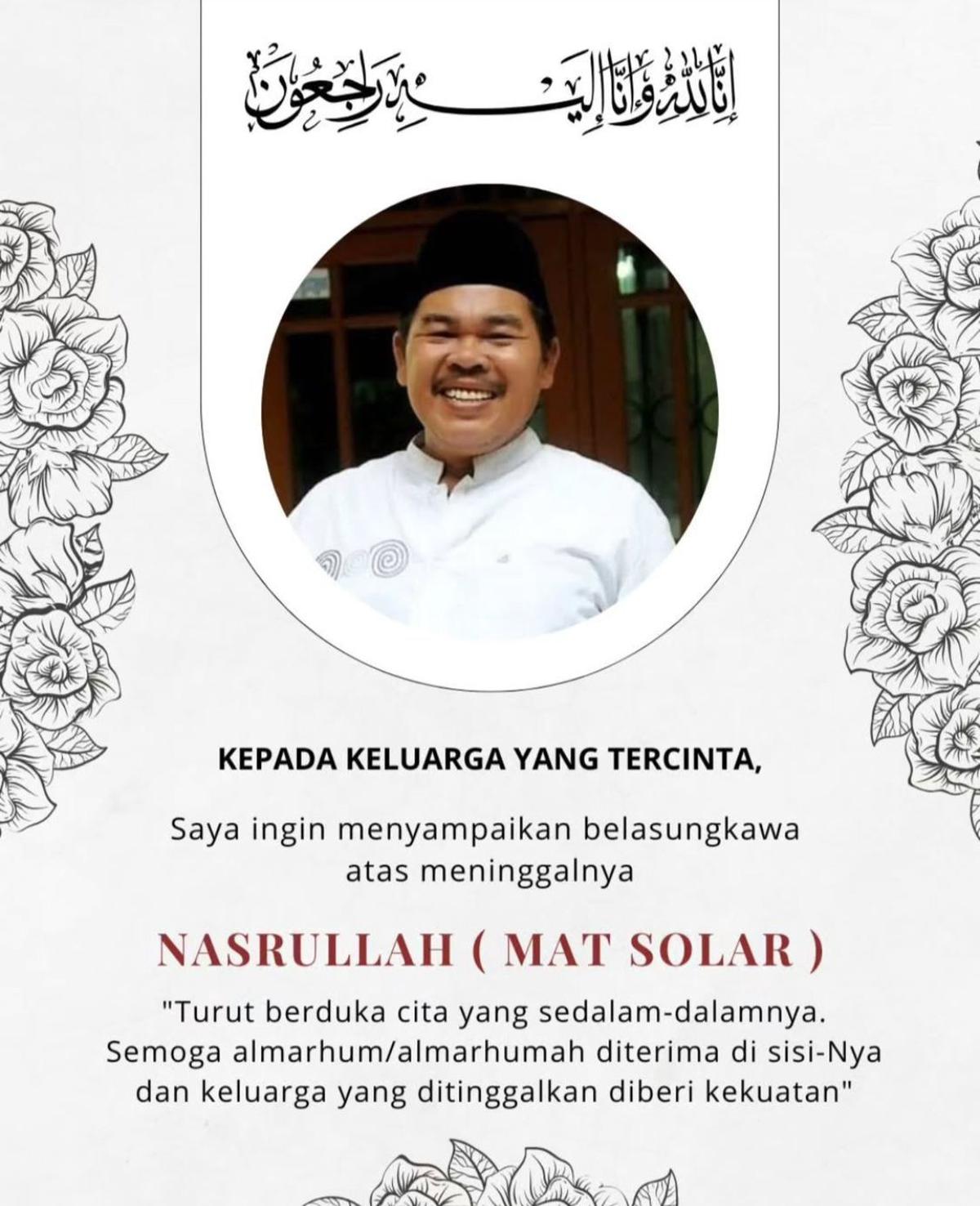 Profil dan Perjalanan Karir Mat Solar dari Panggung Teater ke Bajaj Bajuri
