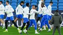 Real Madrid juga akan tampil dengan kekuatan penuh di kandang The Cityzens dengan kembalinya Kylian Mbappe. (AP Photo/PA/Martin Rickett)